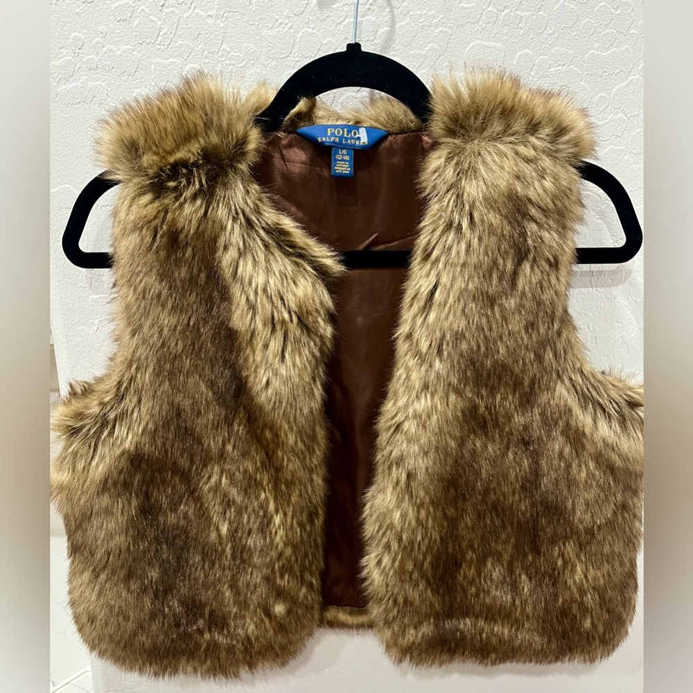 Polo Ralph Lauren Girls' Faux Fur Vest - NWOT Size Large (12-14)